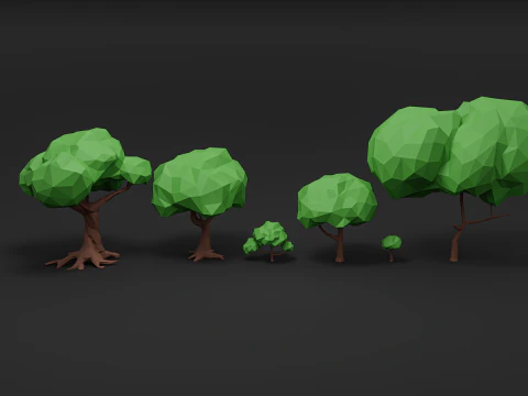 로우폴리트리 3D 모델