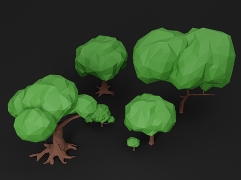 로우폴리트리 3D 모델