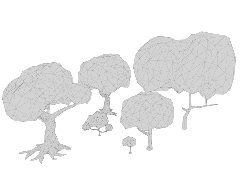 로우폴리트리 3D 모델