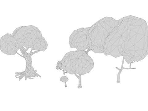 로우폴리트리 3D 모델