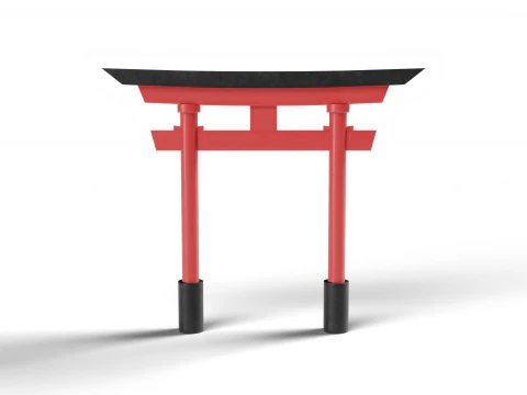Japanese Red Torii Gate 3D Model