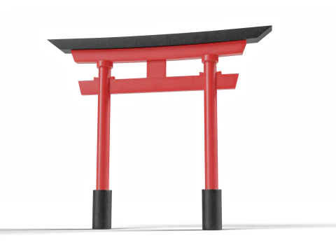 Japanese Red Torii Gate 3D Model