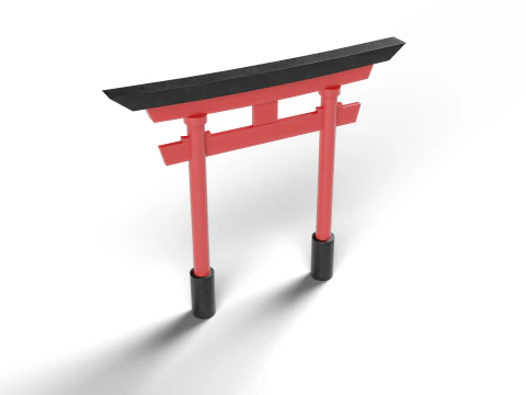 Japanese Red Torii Gate 3D Model