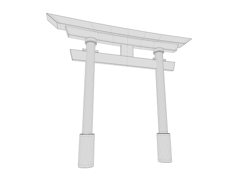 Японські червоні ворота Торії 3D Модель