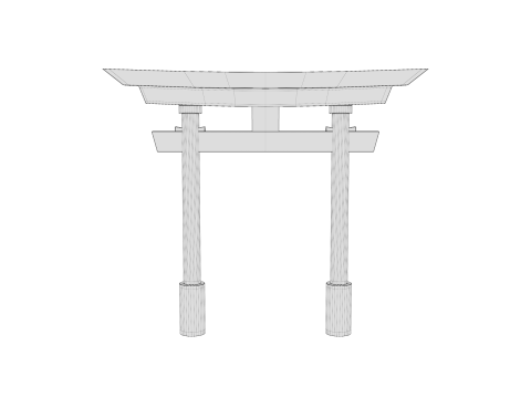 Японські червоні ворота Торії 3D Модель