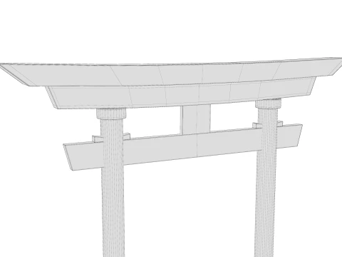 Japanese Red Torii Gate 3D Model