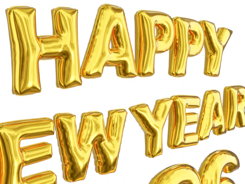 Happy New Year 2026 Balloon 02 3D Model