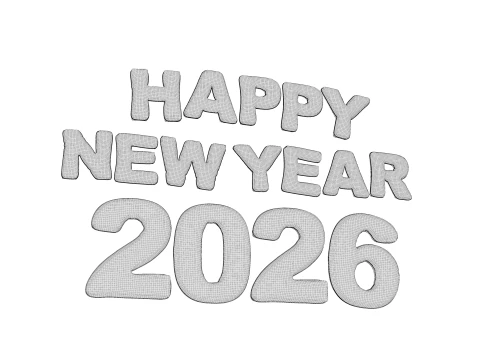 Happy New Year 2026 Balloon 02 3D Model