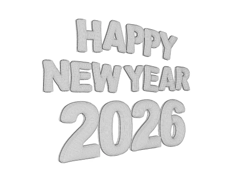 Happy New Year 2026 Balloon 02 3D Model