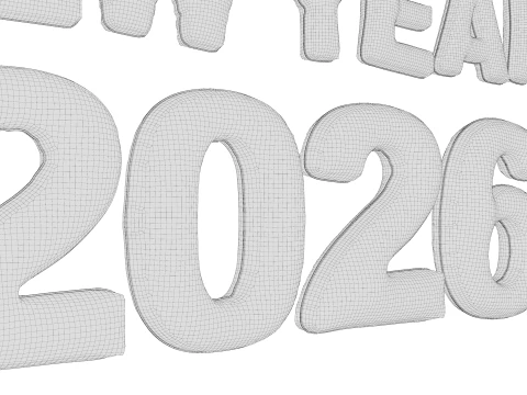 Happy New Year 2026 Balloon 02 3D Model