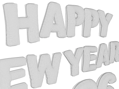 Happy New Year 2026 Balloon 02 3D Model
