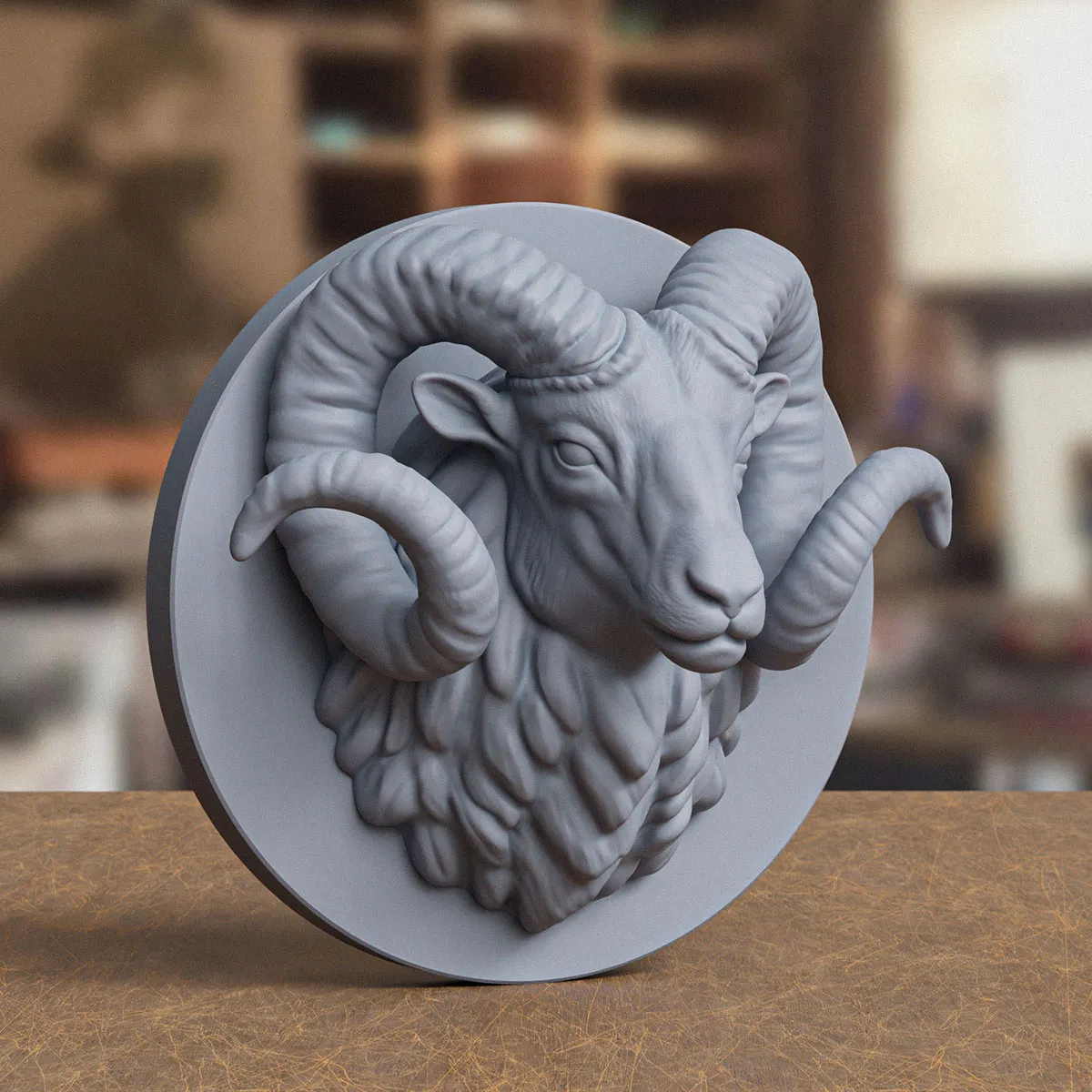 Majestic Horned Ram 3D print model 3D Print Model .c4d .max .obj .3ds .fbx .stl .blend