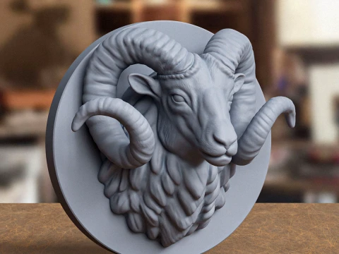 Mod&egrave;le d'impression 3D du Majestic Horned Ram Modèles 3D en vedette