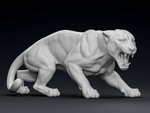 Modelo de impresi&oacute;n 3D de la feroz pantera merodeadora Modelo de impresión 3D