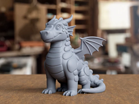 Stilize Sevimli Ejderha Heykeli 3D Baskı 3D Baskı Modeli