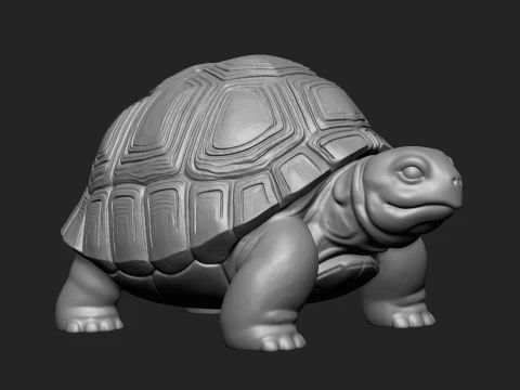 상세한 거북이 동상 3D 프린트 모델 3D 프린트 모델