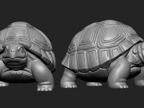 상세한 거북이 동상 3D 프린트 모델 3D 프린트 모델