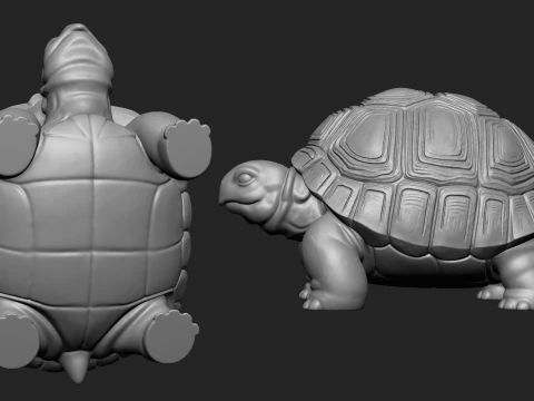 상세한 거북이 동상 3D 프린트 모델 3D 프린트 모델