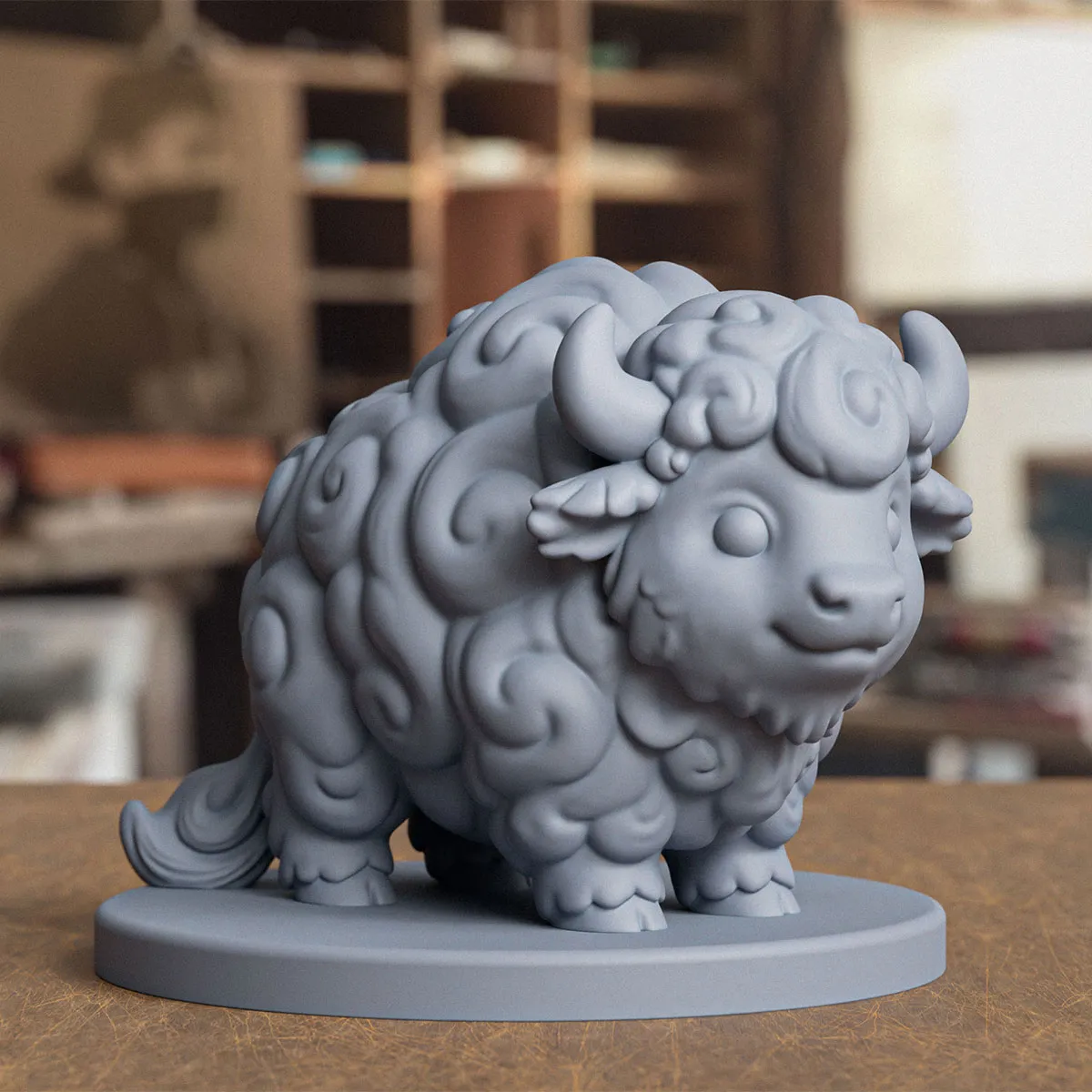 Stylized Baby Bison3D Print Model 3D Print Model .c4d .max .obj .3ds .fbx .stl .blend 