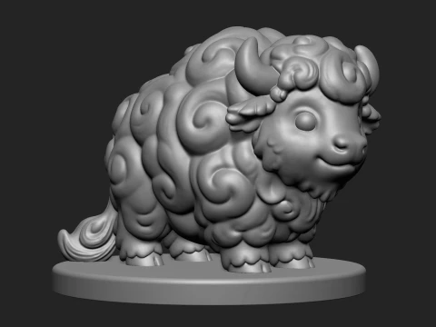 Stylized Baby Bison3D Print Model 3D Print Model