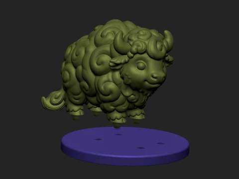 Stylized Baby Bison3D Print Model 3D Print Model