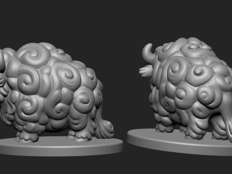 Stylized Baby Bison3D Print Model 3D Print Model