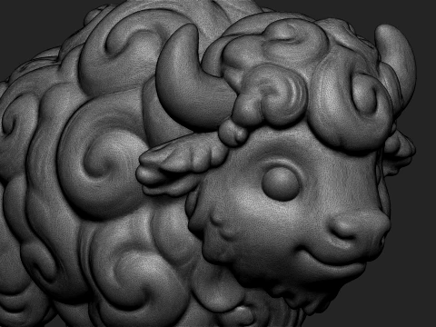 Stylized Baby Bison3D Print Model 3D Print Model