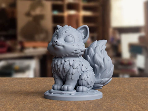 Modello di stampa 3D stilizzato della statua del gatto carino Modello di stampa 3D