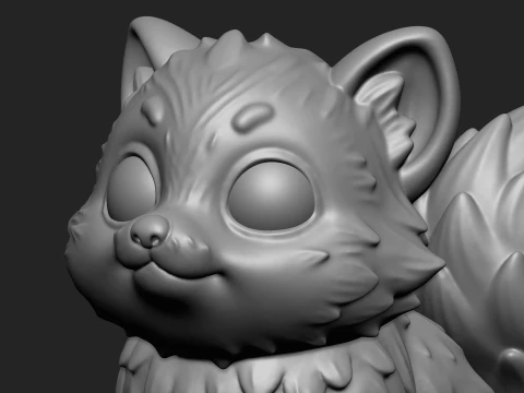 Stylized Cute Cat Statue 3D Print Model 3D Print Model
