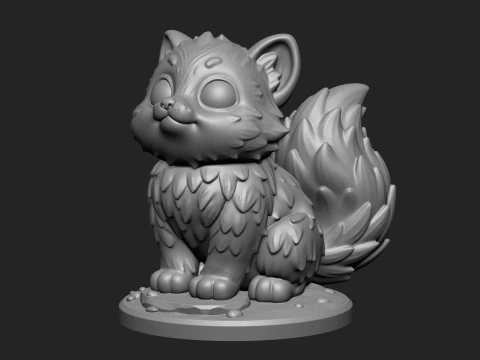 Stylized Cute Cat Statue 3D Print Model 3D Print Model