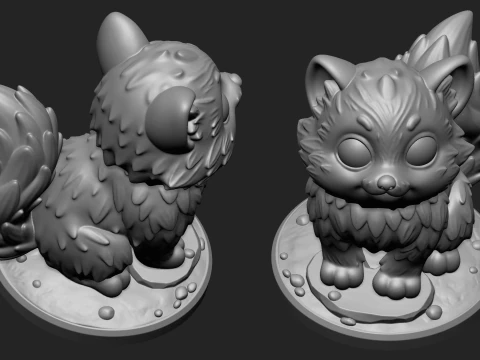 Stylized Cute Cat Statue 3D Print Model 3D Print Model