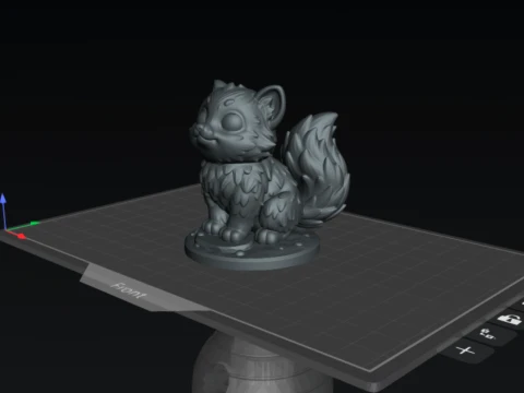 Stylized Cute Cat Statue 3D Print Model 3D Print Model