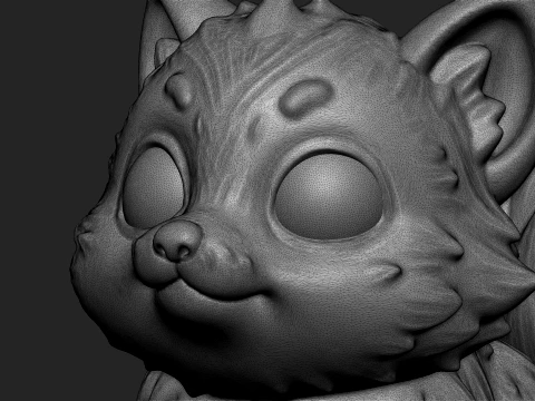 Stylized Cute Cat Statue 3D Print Model 3D Print Model
