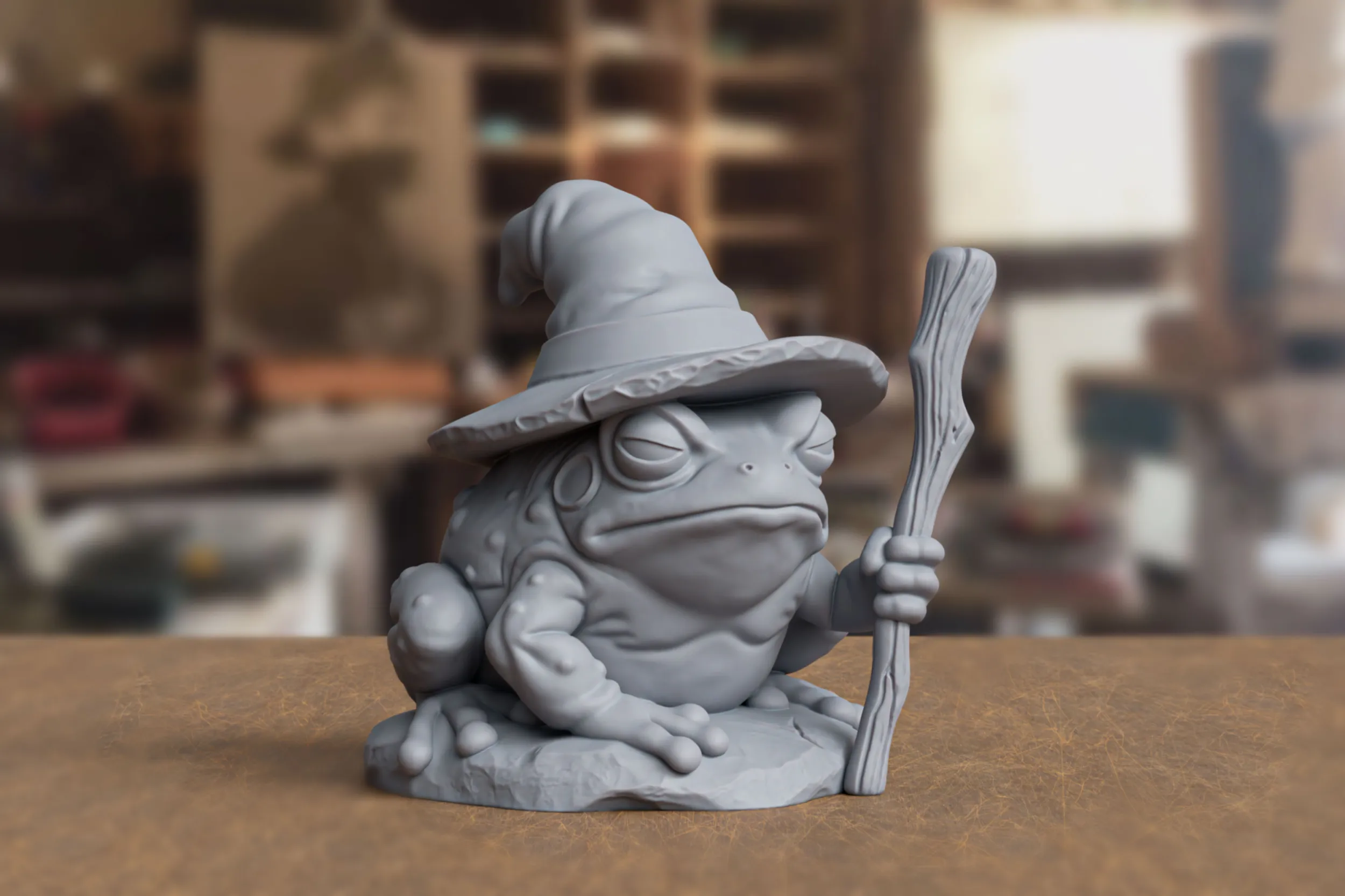 Wizard Frog Statue 3D Print Model 3D Print Model .c4d .max .obj .3ds .fbx .stl .blend 