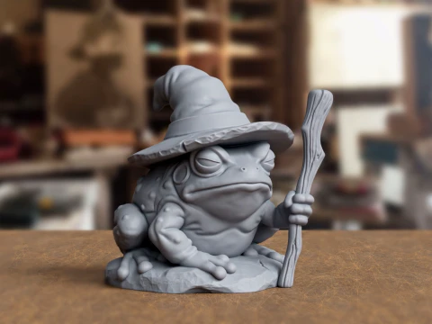 Mod&egrave;le d'impression 3D de la statue de la grenouille assistante Modèles 3D en vedette