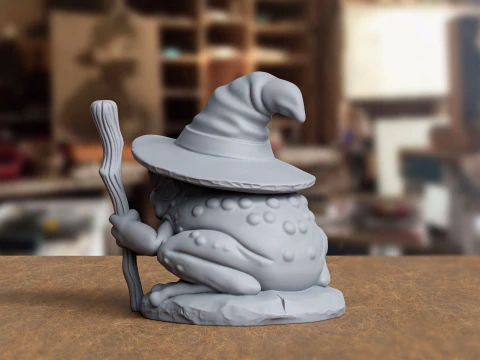 Wizard Frog Statue 3D Print Model 3D Print Model