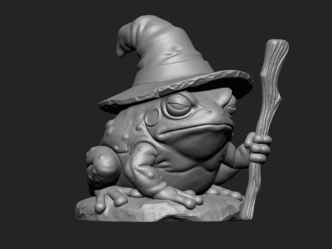 Wizard Frog Statue 3D Print Model 3D Print Model