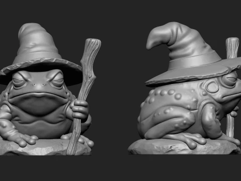 Wizard Frog Statue 3D Print Model 3D Print Model