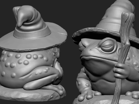 Wizard Frog Statue 3D Print Model 3D Print Model