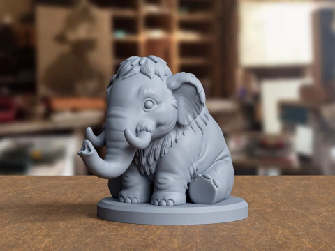 Modello di stampa 3D stilizzato dell'elefantino Modello di stampa 3D