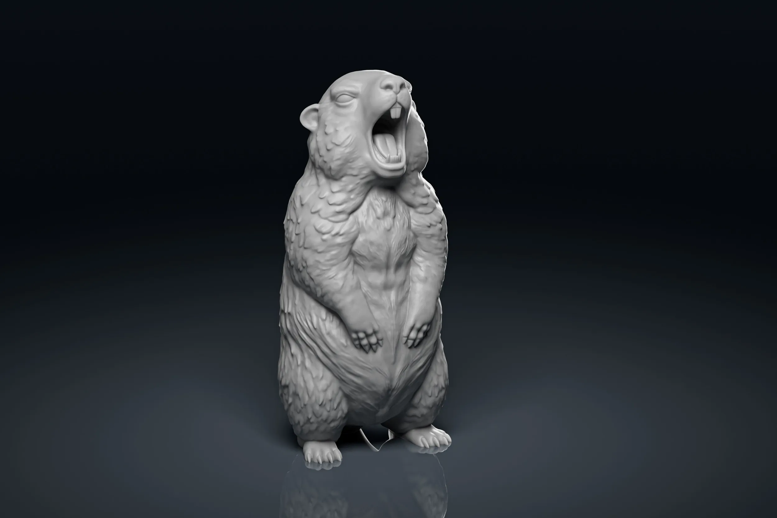 Screaming Marmot Statue 3D print model 3D Print Model .c4d .max .obj .3ds .fbx .stl .blend 