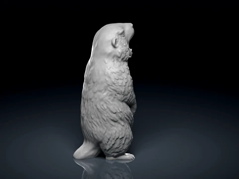 Screaming Marmot Statue 3D print model 3D Print Model