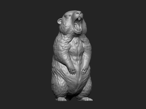 Screaming Marmot Statue 3D print model 3D Print Model