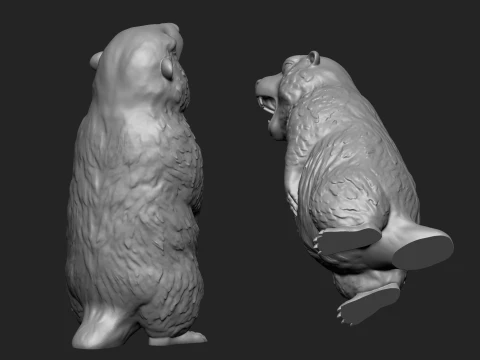 Screaming Marmot Statue 3D print model 3D Print Model
