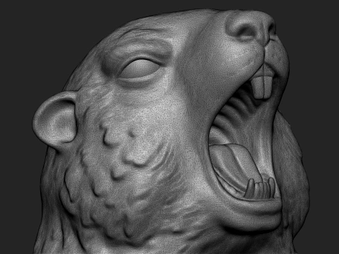 Screaming Marmot Statue 3D print model 3D Print Model