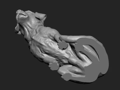 Detailed Sitting Labrador 3D Print Model 3D Print Model