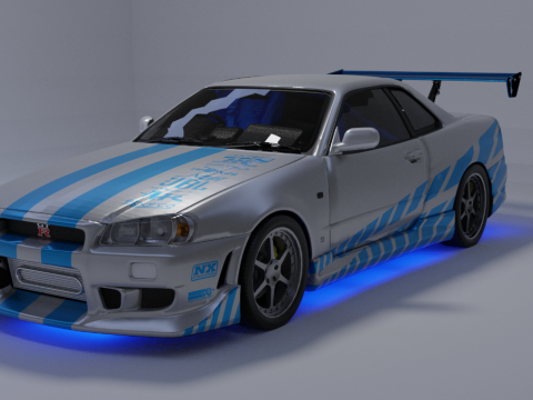 SKYLINE GTR R34 2F2F BRIAN 3Dプリントモデル