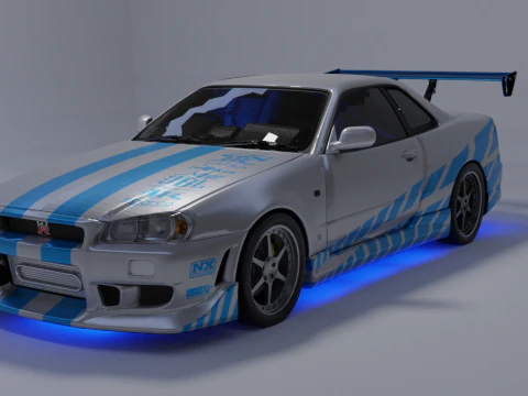SKYLINE GTR R34 2F2F BRIAN Modelo de Impressão 3D
