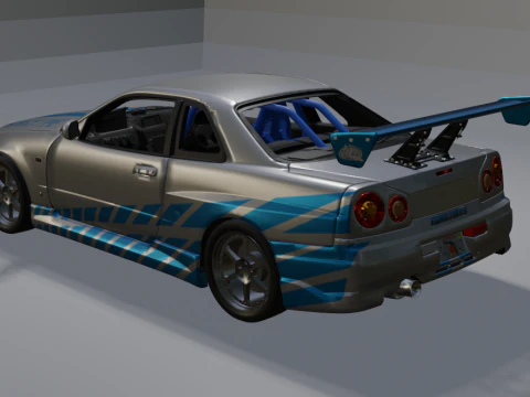 SKYLINE GTR R34 2F2F BRIAN Modelo de Impressão 3D