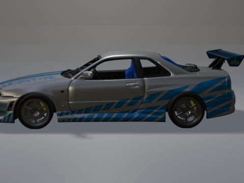SKYLINE GTR R34 2F2F BRIAN 3Dプリントモデル
